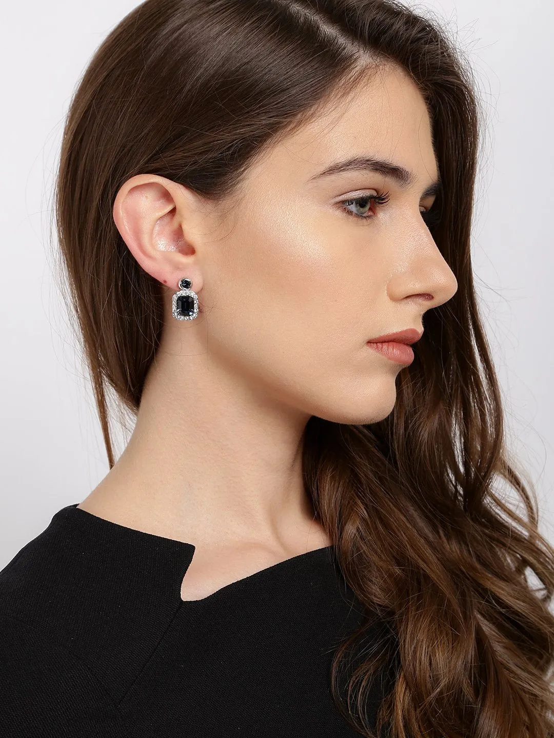Yellow Chimes Crystals from Swarovski Divine Angelic Blue Hues Dangle & Drop Earrings For Women