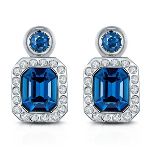 Yellow Chimes Crystals from Swarovski Divine Angelic Blue Hues Dangle & Drop Earrings For Women